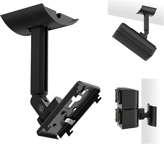 (2 Pack) Adjustable Speaker Wall Mount for Bose Cube Speaker, Ceiling & Wall Mount for Bose UB-20, UB-20 Series II, WB-50 II, Lifestyle, Soundtouch Series, Cinemate, Acoustimass Series Black