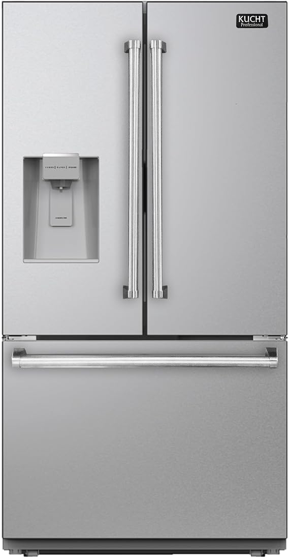 Kucht KR900X Standard Depth Freestanding French Door Refrigerator, Stainless Steel