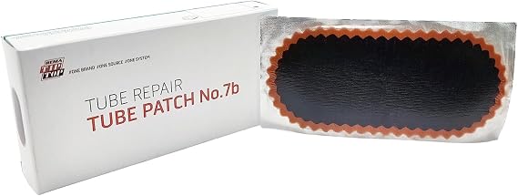 Rema TIP TOP 7B Tube Tire Repair Patches, 6x2 inch Red Feather Edge Inner Tube Vulcanizing Patches, 10 Count