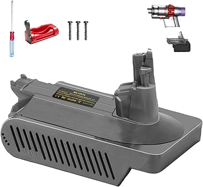 V10 Adapter for Milwaukee to for Dyson V10, Battery Converter for Milwaukee M-18 18V Li-ion Battery to for Dyson Cyclone V10 Animal Absolute Fluffy SV12 Vacuum Cleaner WTrigger Lock&Screwdriver