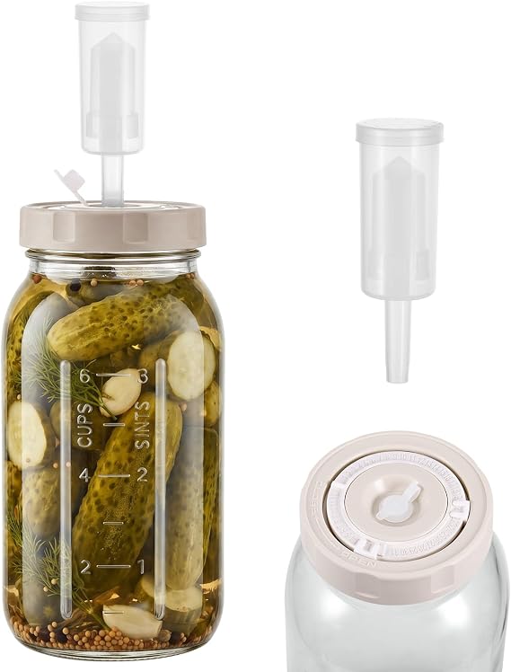 Hejo 2L Fermentation Jar, Fermentation Bucket with Adjustable Time Scale | Fermenting Jar with Date Display, Kimchi Container, Mead Making Kit, Fermenting Kit for Kimchi, Sauerkraut, Kombucha, Pickles