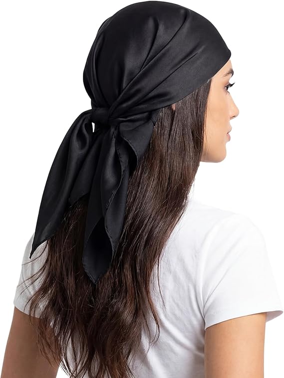 RIIQIICHY Womens Head Hair Scarf Like Satin Silk Scarf Sleeping Hair Wrapping Night 27.5"
