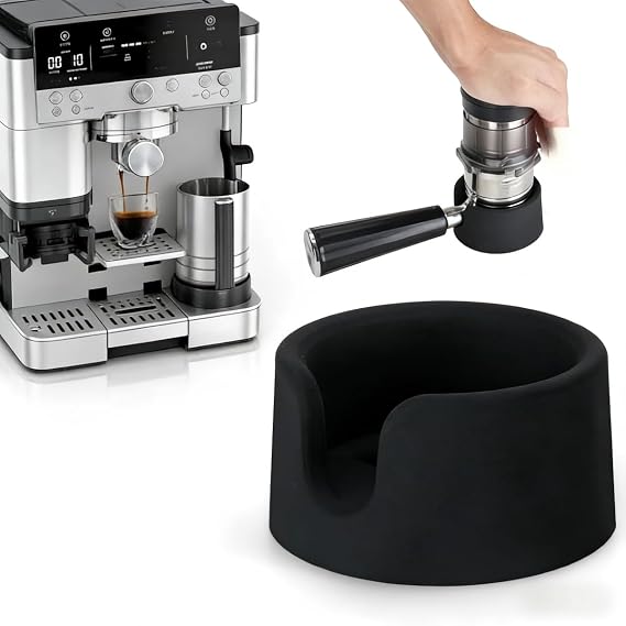 Coffee Tamper Base for Ninja Luxe Cafe ES601, Black Silicone Non-Slip Portafilter Stand, Improves Stability and Extraction for Home Barista Coffee Brewing