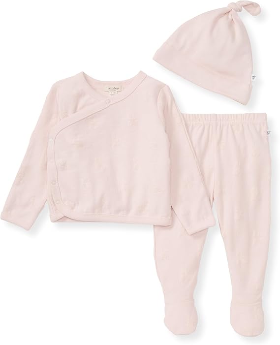 Burt's Bees Baby Take Me Home 3 Piece Set, Top, Pant, and Hat Bundle, 100% Organic Cotton Baby Unisex Baby Set