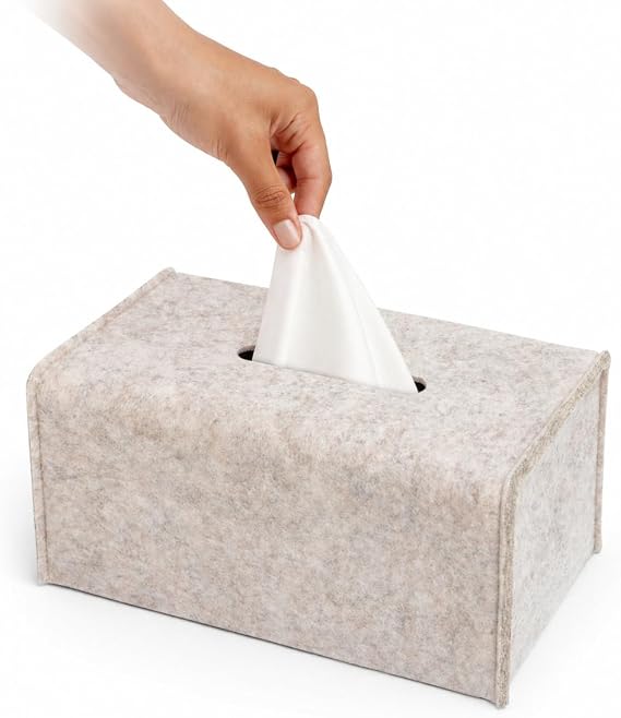 Lotteli Kitchen Felt Tissue Box Cover, Rectangle, Single