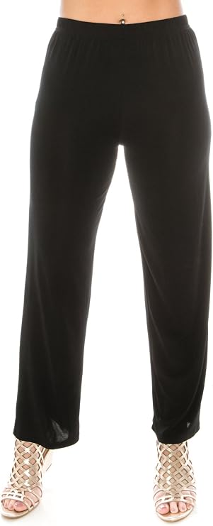 Jostar Women's Elastic Waist Pants Plus Size Pull On Stretch Basic Soft Casual Trouser