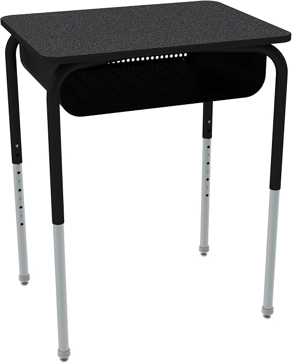 Learniture Adjustable Height Open Front Student School Desk with Metal Book Box (Set of 2)