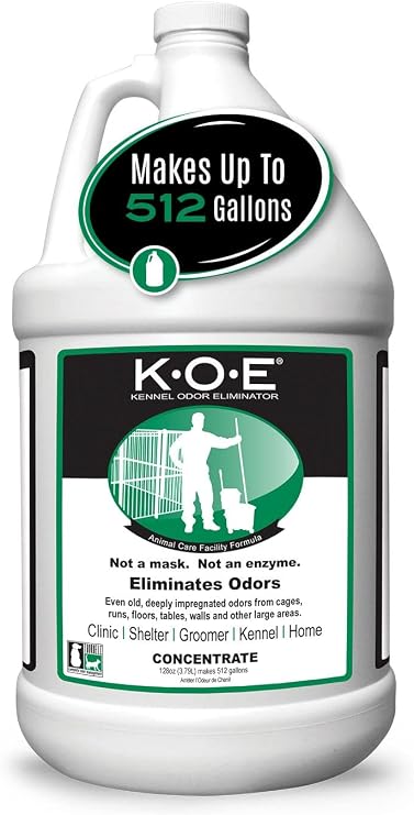 Thornell KOE Kennel Odor Eliminator Concentrate, Odor Eliminator for Strong Odors, Great for Cages, Runs, Floors &amp; More, Pet Odor Eliminator for Home &amp; Kennel w/Safe, Non-Enzymatic Formula, 128 oz