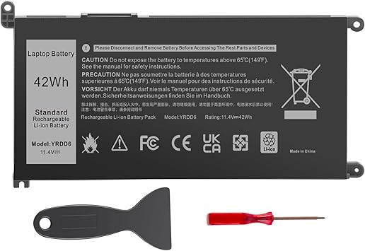 TREE.NB YRDD6 1VX1H Battery for Dell Inspiron 5481 5482 5485 5491 5591 7586 3310 2-in-1 3493 3582 3583 3584 3593 3793 5480 5482 5485 5491 5493 5585 5590 5593 5594 5598 VM732 P75F 01VX1H 11.4V/42Wh