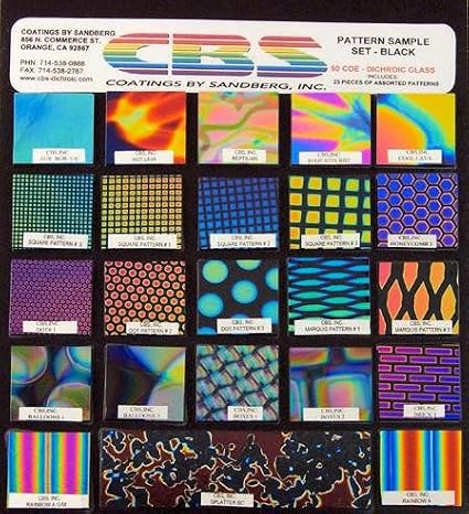 CBS Dichroic Patterns Sample Set - COE 90 on Clear Thin