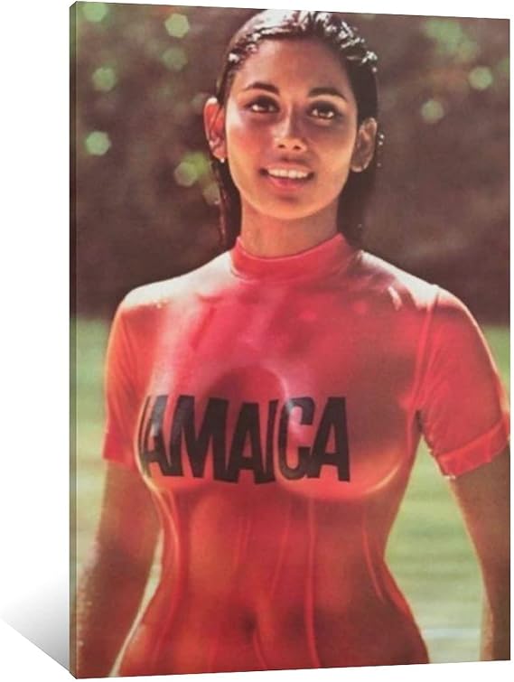 LIXI Sintra Bronte Jamaican Female Model Orange T-shirt Canvas Art Poster Modern Wall Art Picture Print Family Bedroom Decor Painting 0812inch(2030cm)