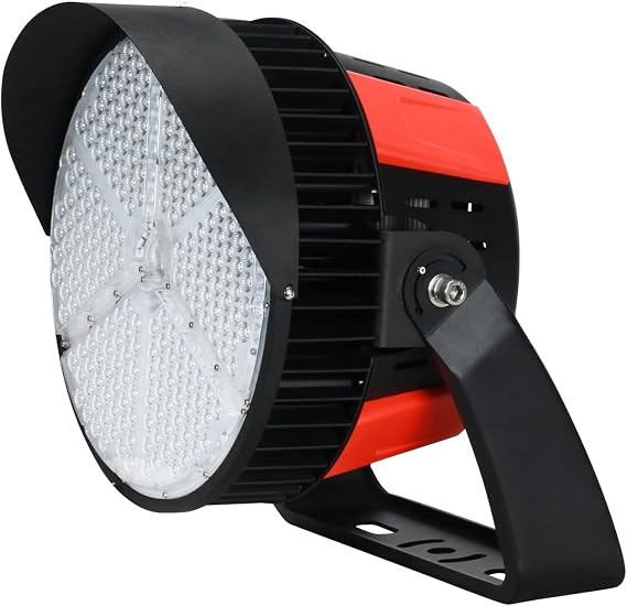 600W LED Stadium Lights with 45 Beam Angle, 93000lm Super Bright Outdoor Flood Light (2500W Metal Halide Eqv.), IP66&10KV Surge Approved, 120-277V 0-10V Dim LED Ballpark Lights, UL Listed