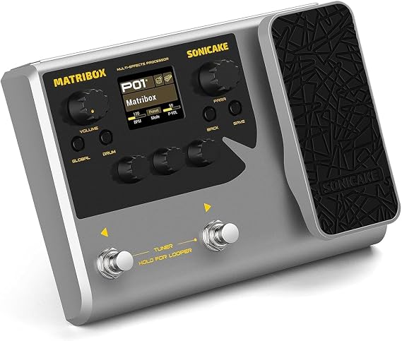 SONICAKE Multi-Effects Guitar Pedal Guitar Bass Amp Modeling IR Cabinets | Simulation with Expression Pedal FX Loop MIDI Stereo OTG USB Audio Interface Matribox QME-50