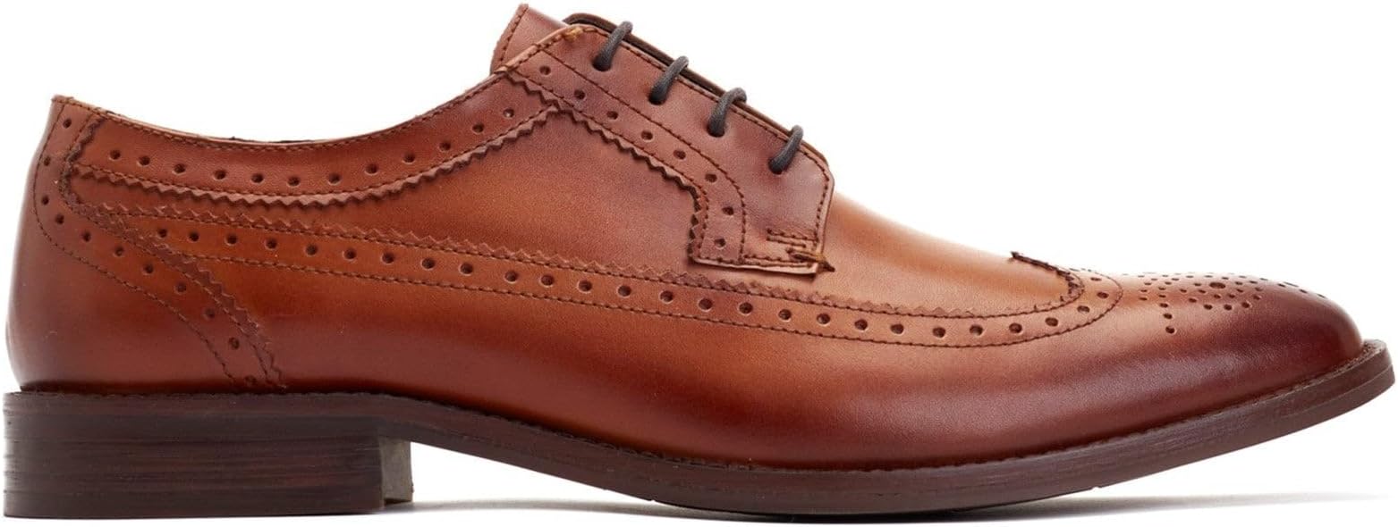 Washed Tan Brogue Shoes by Base London