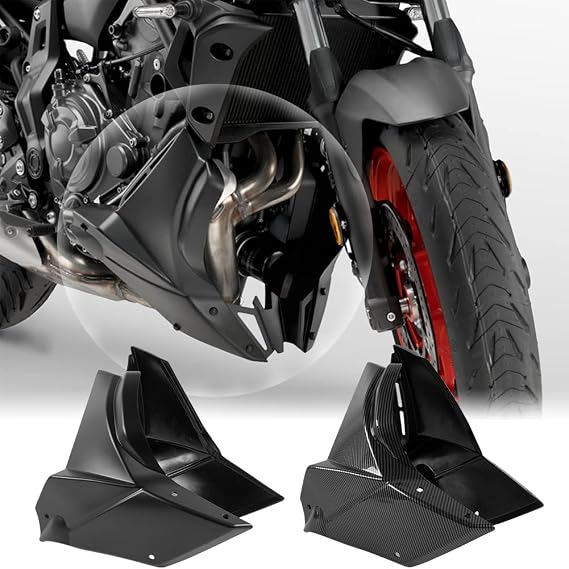 Motorcycle Lower Engine Spoiler Bellypan Fairing Compatible with MT07 FZ07 MT-07 FZ-07 2021 2022 2023 Frame Panel Guard Chassis Shroud (Carbon Fiber Look)