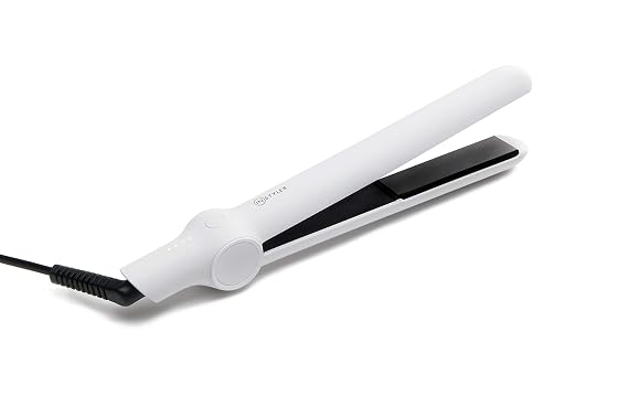 InStyler CURATION Ceramic Hair Styling and Straightening Flat Iron, white