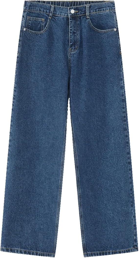 Men's Jeans Autunm Korean Elastic Waist Loose Casual Straight Commute Home Weekend Long Pants