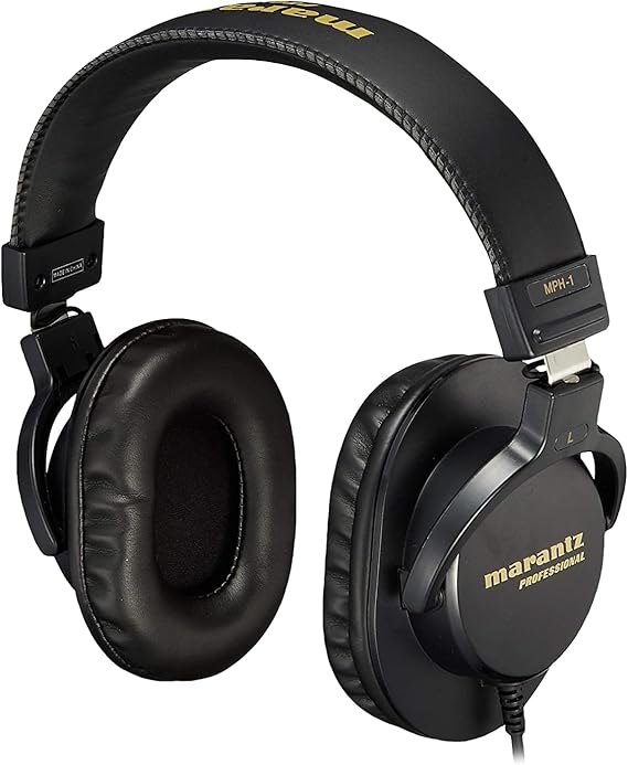Marantz Professional Monitor Headphones Closed Over-Ear Wired Headphones with 40mm Diameter Drivers for Instrument Performance, Streaming, DJ, Gaming, Telework MPH-1