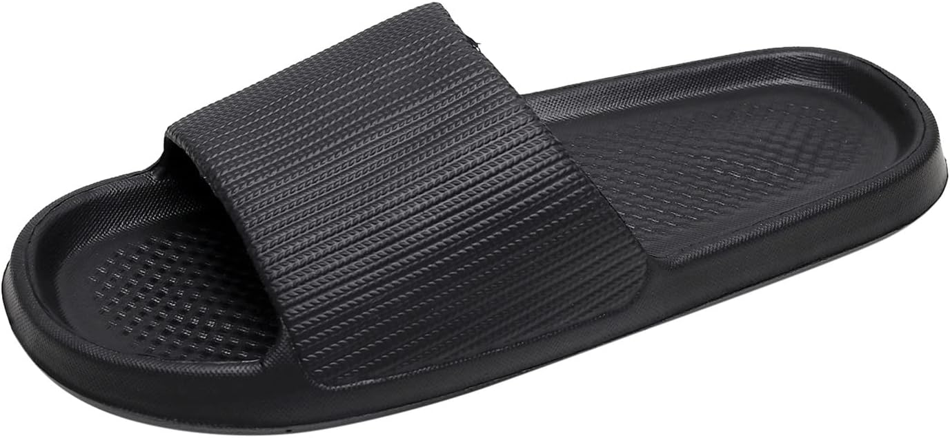 Shower Shoes for Men Women Open Toe Slide Sandals Non Slip Quick Drying Slides College Dorm Fashion Couples Men Shower Soft Sole Flat Shoes Slipper