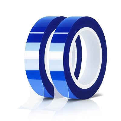 2 Rolls 10mm x16m52FT Blue Heat Tape High Temperature Heat Resistant Tape Heat Transfer Tape for Heat Sublimation Press Vinyl,No Residue