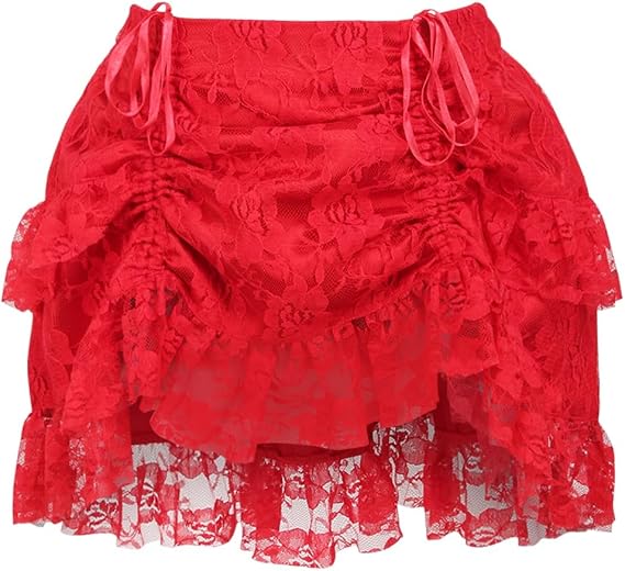 Daisy Corsets Women's Daisy Corsets Lace Ruched Bustle Skirt