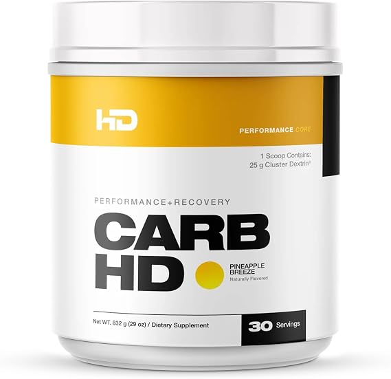 HD MUSCLE CarbHD Carbohydrate Formula | 25g Cluster Dextrin + 500mg Coconut Water Powder | Performance & Recovery Support | 30 Servings (Pineapple Breeze)