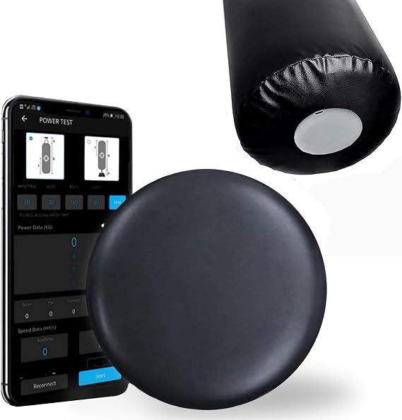 Punch Tracker for Boxing, Smart Force Tracker Punching Bag Power Meter Speed Test, 200h Runtime, Boxing Kick Sensor Dynamometer Training Black