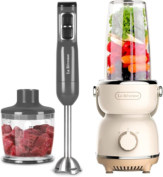La Reveuse 3 in 1 Immersion Blender + La Reveuse Retro Blender
