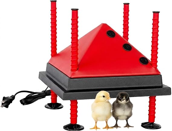 RentACoop 10x10 Adjustable Heating Plate with Foldable Anti-Roost Cone