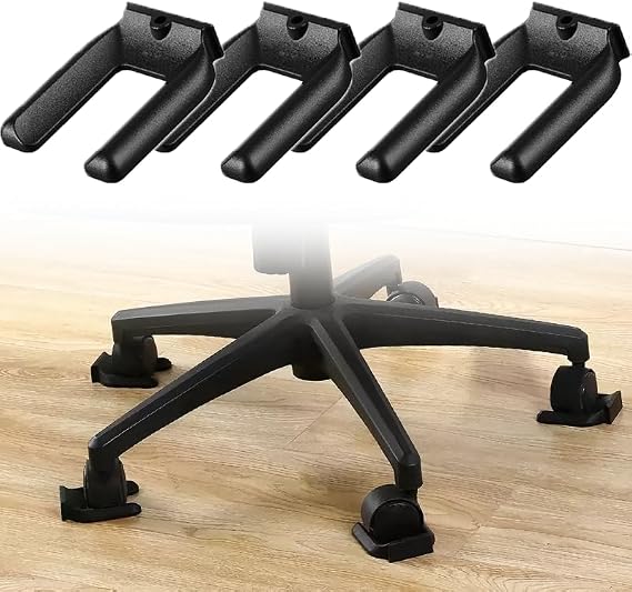 4 Pack Furniture Stopper - 3.2"x2.2" No Lift Wheel Stoppers Bed Stoppers - Premium Solid Rubber Caster Cups Fits to All Floors Wheels of Sofas, Chairs, Prevents Scratches(Black, Large)
