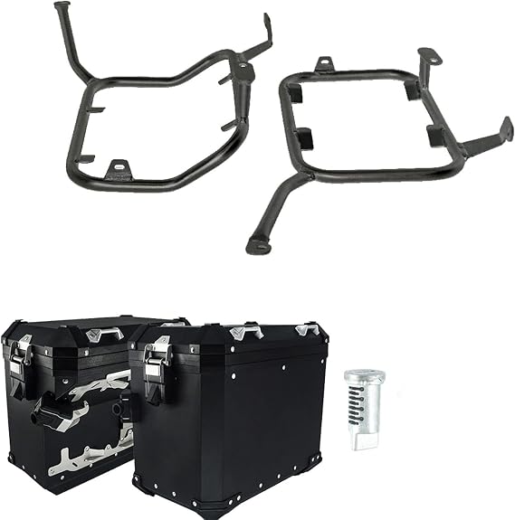 Accessories Motorcycle Aluminum Boxes Top Case Panniers Saddlebag Bracket Luggage Box Rack for H&onda XADV 750 XADV 750 X-ADV 2017 2018-2020 (Color : 3 Case BK Rack BK)