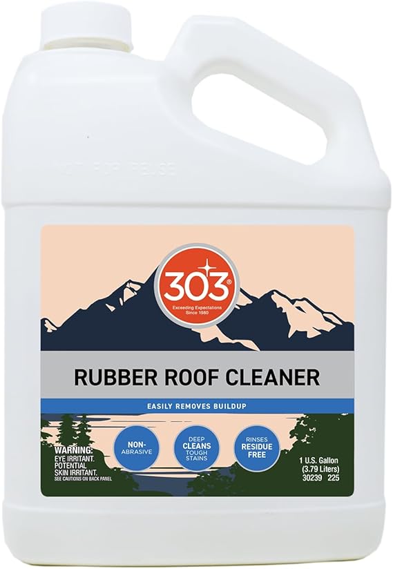 303 RV Rubber Roof Cleaner for EPDM & TPO Roofs, 1 Gallon | Removes dirt, grime, and buildup from RV roofs without harming solar panels.