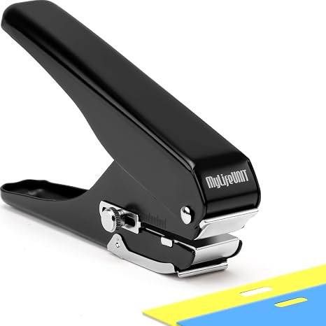 MyLifeUNIT Badge Hole Punch, Slot Puncher for Id Card, PVC Slot and Paper, Heavy-Duty Hole Punch for Pro Use | Heavy-Duty Hole Punch for Pro Use, Metal depth selector, Upgraded Sharp Zinc Alloy Cutter