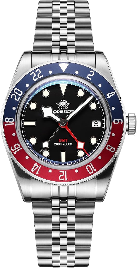 ADDIESDIVE GMT Watches for Men Dive Water-Resistance Luminous