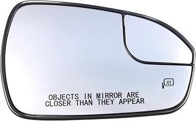 Passenger Side Mirror Replacement for 2013-2020 Ford Fusion, Right Side View Heated Convex Mirror with Blind Spot Rear Holder, Replace DS7Z17K707B