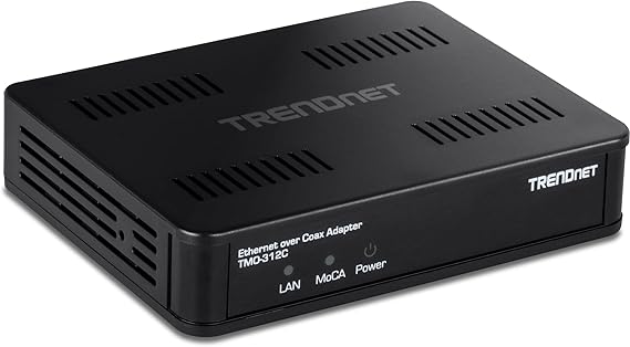 TRENDnet Ethernet Over Coax MoCA 2.5 Adapter, TMO-312C | MoCA 2.0/1.1/1.0、RJ-45ギガビットLANポートとの下位互換性、最大1Gbpsのネットスループットをサポート、最大16ノードをサポート。