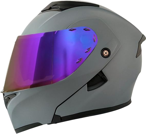 Full Face Modular Motorcycle Helmet with Quick Release Lens Base and EPS Cushioning Off-Road Flip-Up Motorcycle Helmet with Snap-On Buckle DOT/ECE Approved for Racing