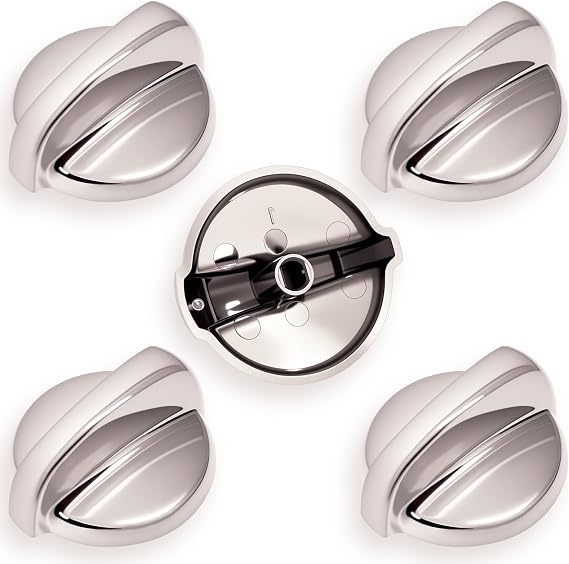 WB03T10284 Oven Knobs Replacements for GE, Stove Knobs for GE Replacements Surface Burner Control Assembly - Replaces 191D5100 1373043 AP4346312 AH2321076 EAP2321076 PS2321076, 5 Pack