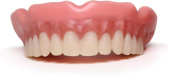 Easy Denture: Boil-&-Bite Functional Denture, Self-fit at Home in Mins, Adjusts for Narrow or Wide Arches, Long-term or temporary Solution, Eat, Drink and Smile Confidently, S/M Upper Arch