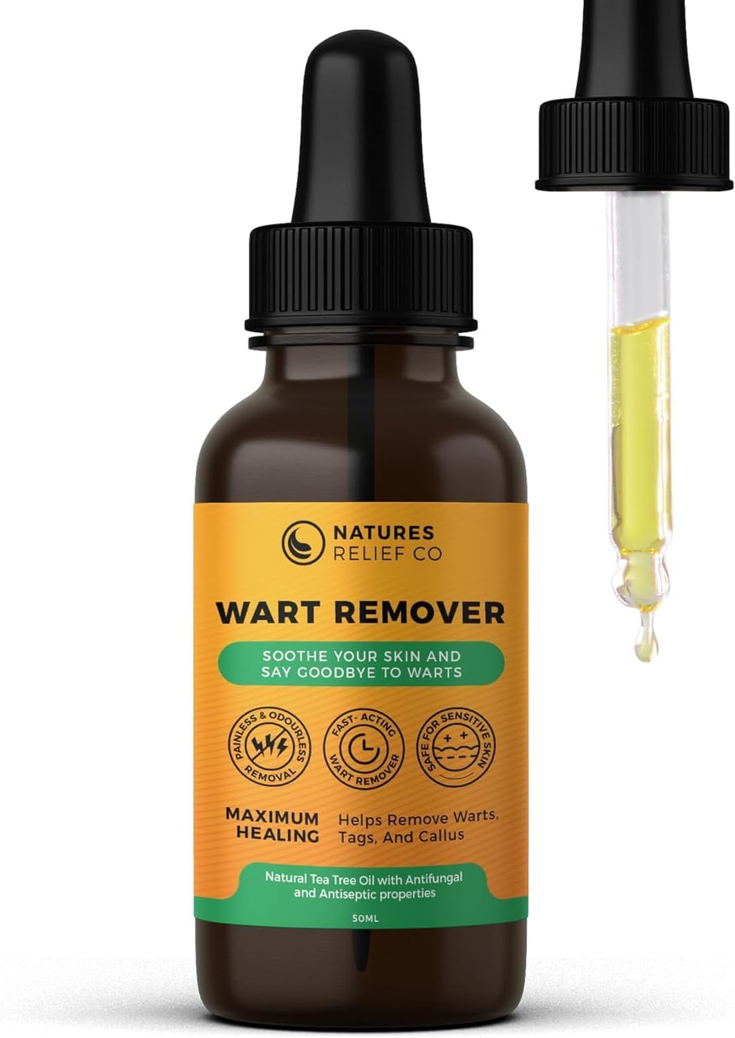 Wart Remover Serum | 50ml | Natural Treatment for Warts, Skin Tags & Calluses | Gentle on All Skin Types | Hands & Feet | Fast-Acting, Odorless & Effective | Travel Friendly