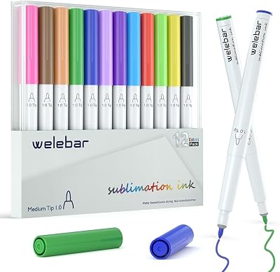 Sublimation Ink Markers Compatible with Cricut Maker 3Maker 4MakerExplore 3Explore 4Air 2Air, 1.0 Tip Infusible Medium Point Pens for Heat Transfer Mugs T-shirts