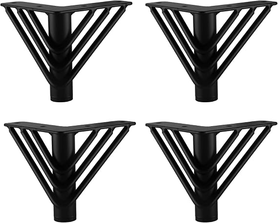 Osring 4 Inch Hairpin Furniture Legs Triangle Metal Table Feet Black, 4pcs | Heavy Duty Steel, 2000lbs Weight Capacity, Mid-century Modern Style, for TV Stand, Cabinet, Coffee Table