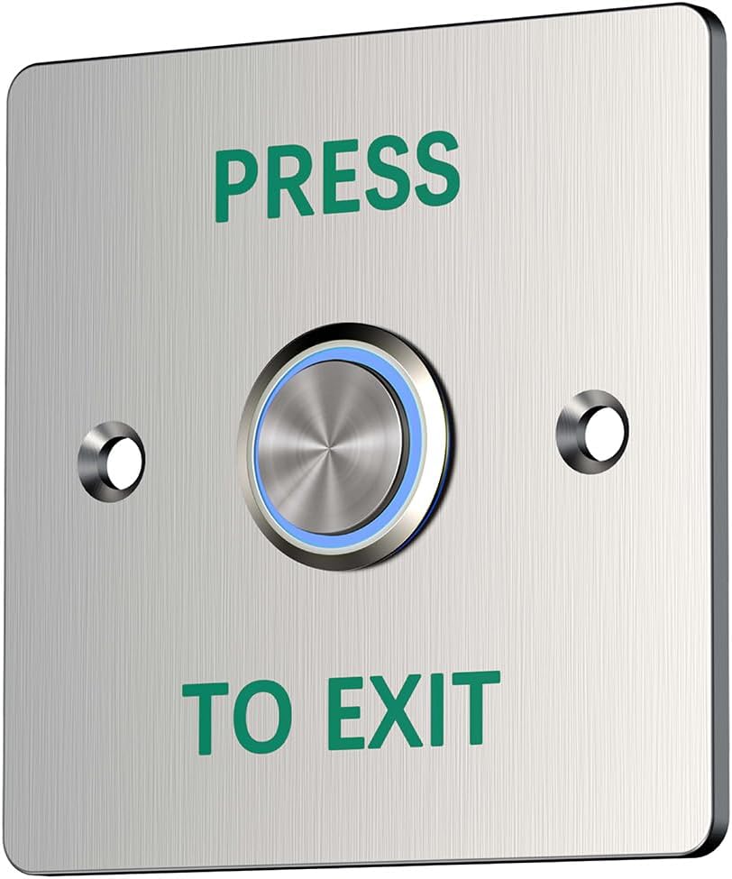 Push to Exit Button for Door Access Control Waterproof Stainless Steel Shell 4 Contact Output