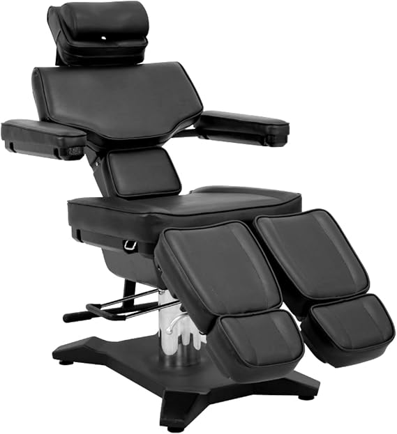 TATARTIST Tattoo Chair for Client Tattoo Bed Upgraded Hydraulic Tattoo Chair Height Adjustable Tattoo Table 360 Swivel Portable Spa Massage Beauty Salon Tattoo Studio Equipment (Black)