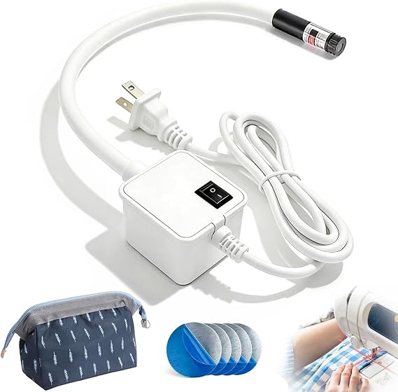 Ueomu Magnetic Positioning Quilting Light for Sewing Machine & Heat Press | 360adjustable laser guide with crosshair projection for precise stitching, suits home & professional sewing quilting use