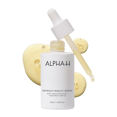 Alpha-H Midnight Reboot Night Serum With Glycolic Acid And Retinoid - Overnight Skin Smoothing For Uneven Tone, Texture, And Fine Lines - Wake Up To Brighter, Fresher-Looking Skin