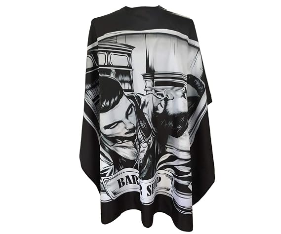 Barber Cape for Men, PELOCAPA Hair Cutting Cape with Metal Snap Closure, Professional Salon Cape, Large Waterproof Hairdressing Cape for Hairstylist - 63" 56"(Comic Style)