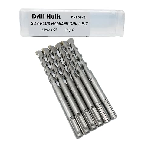 1/2-Inch Carbide-Tipped SDS-Plus Rotary Hammer Drill Bit, Pack of 6