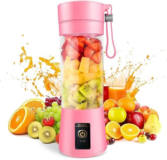 Portable Blender Mini Blender for Shakes and Smoothies USB 380Ml Traveling Fruit Juicer Cup with 6 Blades