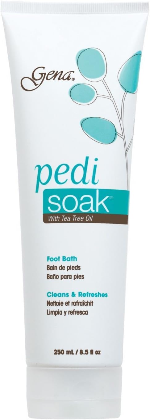 Gena Pedi Soak Foot Bath with Tea Tree Oil Cleansing Foot Soak for Dry, Tired Feet, Softens Calluses and Deodorizes, Athletes Foot & Pedicure Spa Treatment, 8.5 fl oz